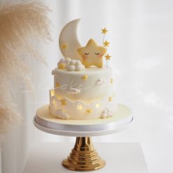 星星月亮週歲慶生蛋糕，台北客製翻糖蛋糕