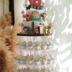 慶祝台北商圈嘉年華10週年，繽紛可愛的顏色搭配，適合活動及企業蛋糕，台北市客製化蛋糕